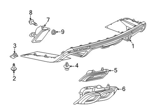 2025 Cadillac CT4 Bumper & Components - Rear Diagram
