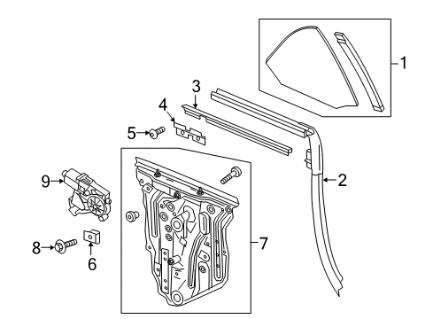 2020 Chevy Camaro Glass & Hardware - Quarter Panel Diagram 2 - Thumbnail