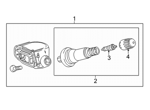 2021 Cadillac CT5 Sensor Assembly-Tire Pressure Indicator Diagram for 13542675