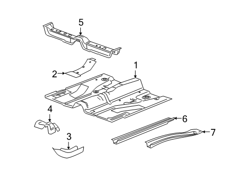 2009 Pontiac G5 Floor & Rails Diagram