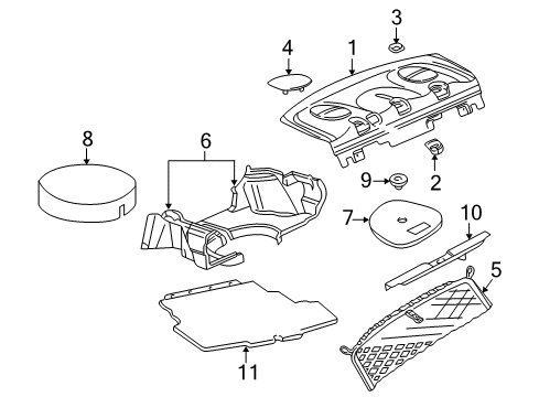 2005 Chevy Impala Speaker Grille, Rear Driver Side Diagram for 10431237