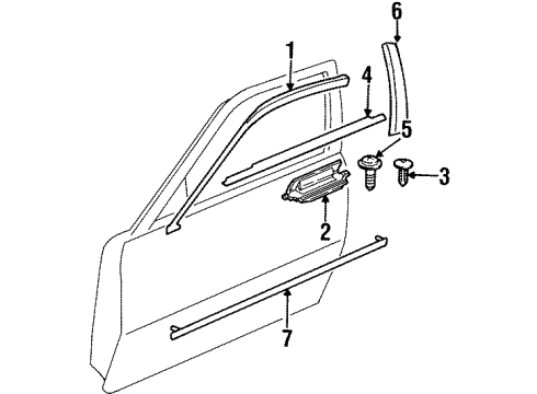1998 Oldsmobile Intrigue Reveal Molding Pin Diagram for 10063599