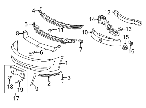 2005 Saturn Ion Bumper & Components - Front Diagram