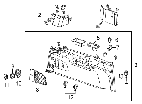 2015 Chevy Suburban Interior Trim - Quarter Panels Diagram