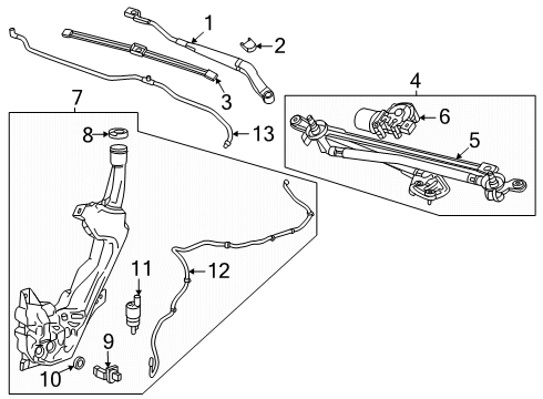 2024 Chevy Silverado EV Wiper & Washer Components Diagram