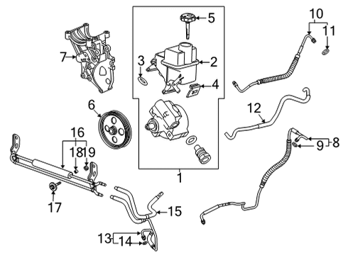 2020 Chevy Silverado 3500 HD P/S Pump & Hoses Diagram 2 - Thumbnail