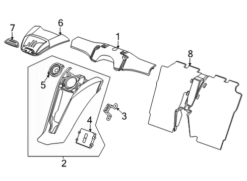 2025 Chevy Corvette Interior Trim - Rear Body Diagram 8 - Thumbnail