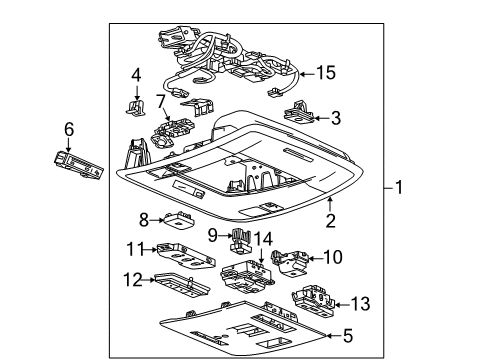 2017 Chevy Silverado 2500 HD Console Assembly, Gray Diagram for 23396128