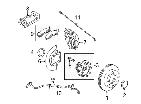 2012 Chevy Silverado 3500 HD Front Brakes Diagram