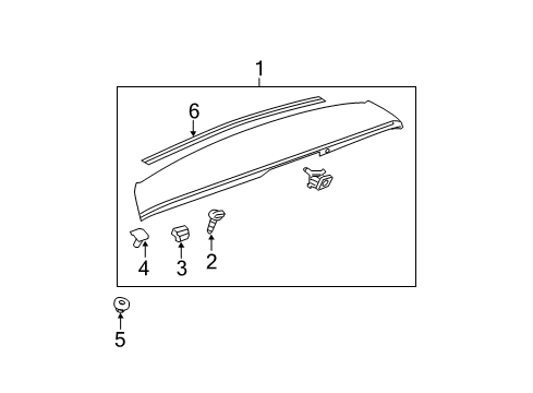 2012 Buick Enclave Weatherstrip, Rear Diagram for 25949172