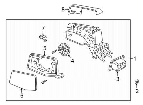 2021 GMC Sierra 3500 HD Mirrors Diagram 3 - Thumbnail