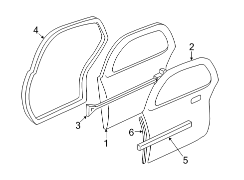 2001 Buick Century Door & Components Diagram
