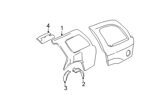 2003 GMC Envoy XL Inner Panel Diagram for 88944107