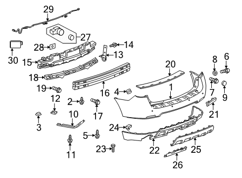 2015 Chevy Equinox Bumper & Components - Rear Diagram