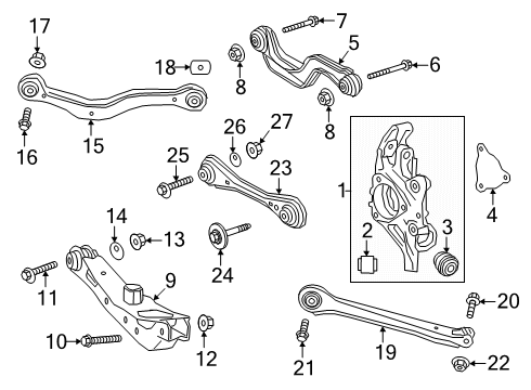 2025 GMC Acadia Link, Rear Axle Control Arm, Upper Diagram for 84862999