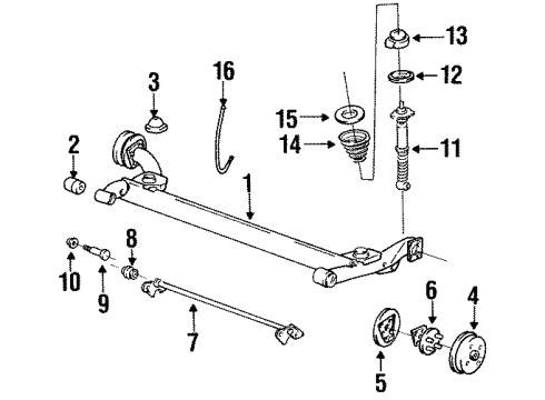 1993 Pontiac Grand Am Stabilizer Bar Bolt, Front Diagram for 22652503