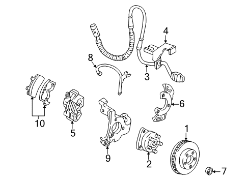 2004 Pontiac Bonneville Rotor, Front Diagram for 19303811