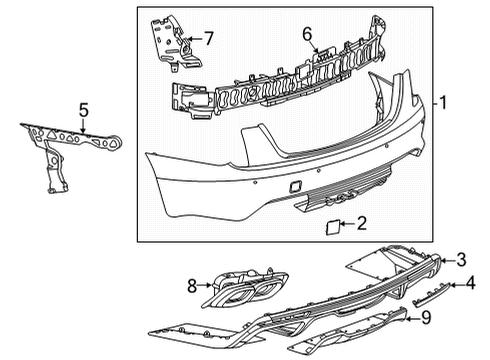 2025 Cadillac CT5 Bumper & Components - Rear Diagram