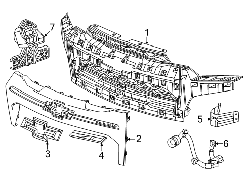 2023 Chevy Colorado Grille & Components Diagram 4 - Thumbnail