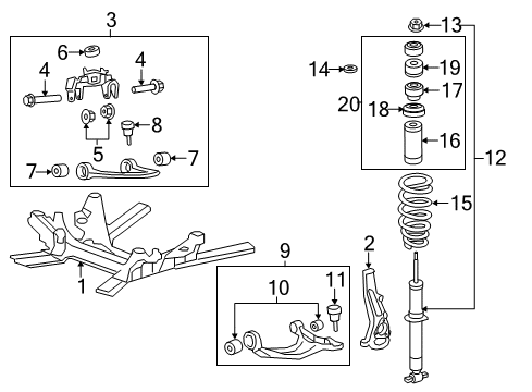 2014 Cadillac CTS Front Suspension Components Diagram 10 - Thumbnail