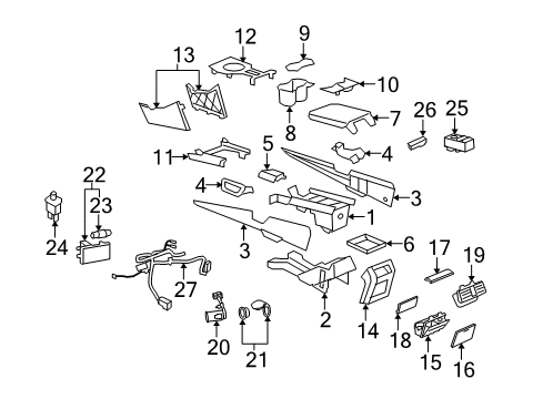 2008 Pontiac G8 Tray Diagram for 92215054