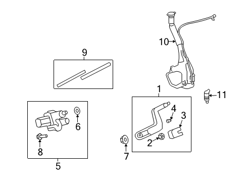 2008 Saturn Outlook Wiper Blade, Rear Diagram for 15276259