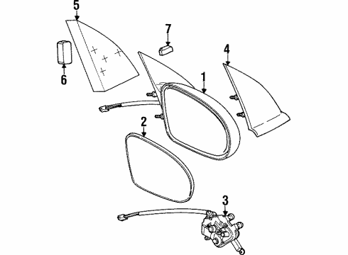 1998 Saturn SL2 Outside Mirrors Diagram