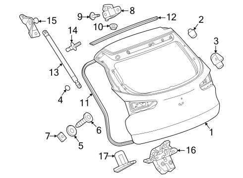 2024 Chevy Trax Gate & Hardware Diagram