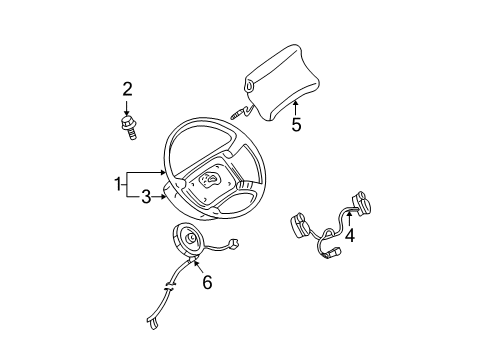 1995 Chevy Blazer Steering Wheel & Trim Diagram