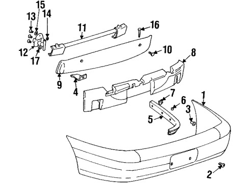 2000 Cadillac Catera Bumper & Components - Rear Diagram