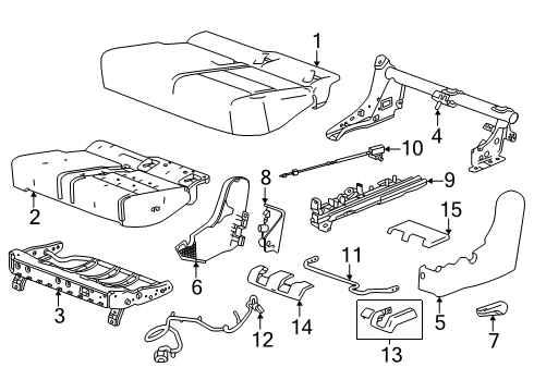 2025 GMC Acadia Cover, Folding Rear Seat Diagram for 26416496