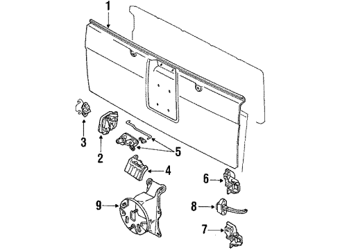 1998 Chevy Tracker Gate & Hardware Diagram