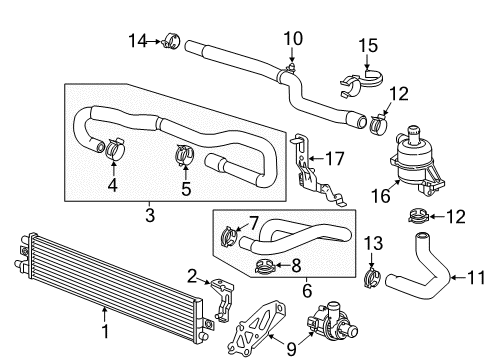 2013 Chevy Malibu Auxiliary Radiator Diagram for 20850707