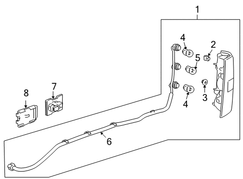 2011 Chevy Silverado 1500 Socket & Wire, Driver Side Diagram for 25958494