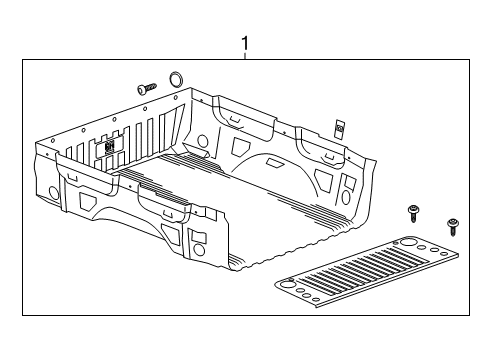 2019 Chevy Silverado 3500 HD Exterior Trim - Pick Up Box Diagram 6 - Thumbnail