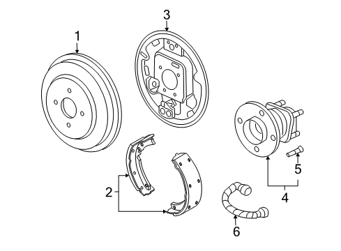 2007 Saturn Ion Brake Drum, Rear Diagram for 22671542