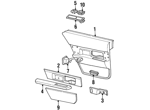 1998 Buick LeSabre Interior Trim - Rear Door Diagram