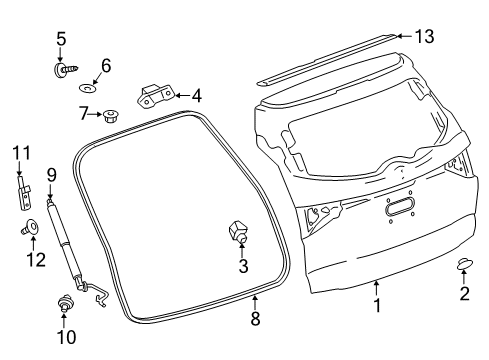 2018 Buick Enclave Lift Cylinder, Passenger Side Diagram for 84243984
