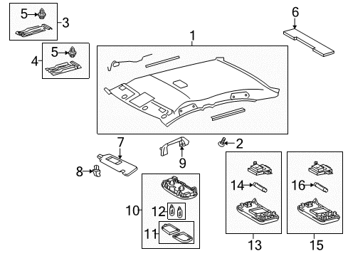 2009 Pontiac Vibe Dome Lamp Bulb Diagram for 94855308