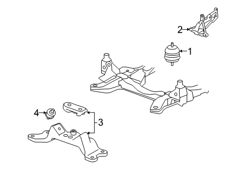 2011 Cadillac CTS Engine & Trans Mounting Diagram 2 - Thumbnail