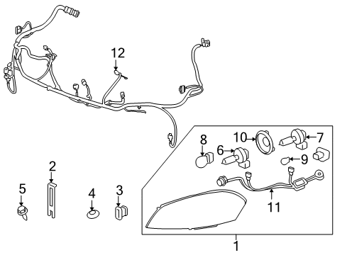 2014 Chevy Impala Limited Headlamp Components Diagram