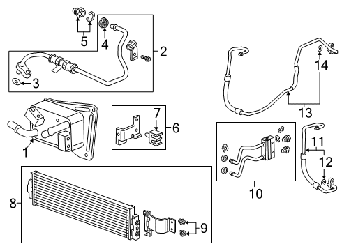 2019 Cadillac XT4 Transmission Cooler Diagram for 24290617