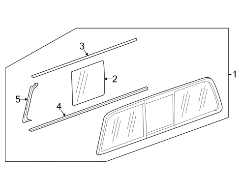 2023 Chevy Colorado Glass & Hardware - Back Glass Diagram 2 - Thumbnail
