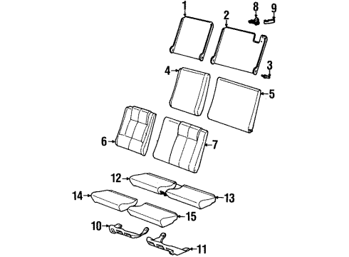 1997 Saturn SC1 Rear Seat Components Diagram