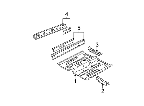2000 Pontiac Grand Am Floor & Rails Diagram