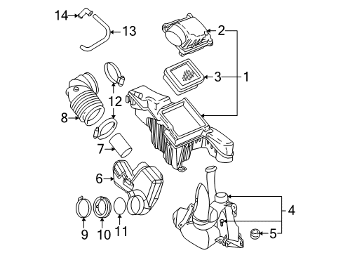 1995 Pontiac Sunfire Air Cleaner Assembly Diagram for 22712132