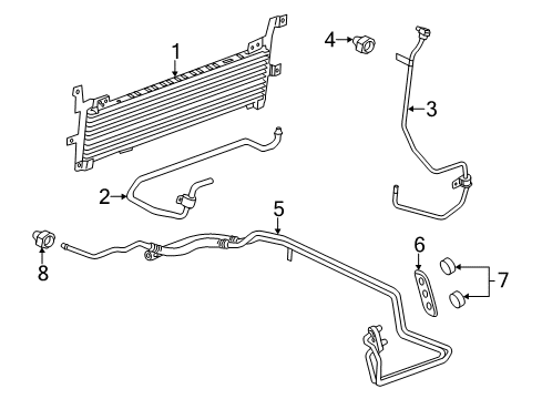2014 Cadillac CTS Transmission Cooler Diagram for 25829909