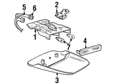 1994 Oldsmobile Achieva High Mount Lamp Diagram for 12360849
