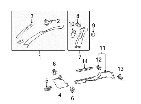 2005 Pontiac GTO Rocker Molding Retainer Nut Diagram for 92138009