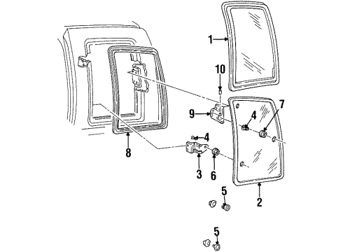 1991 Chevy C1500 Side Glass Diagram